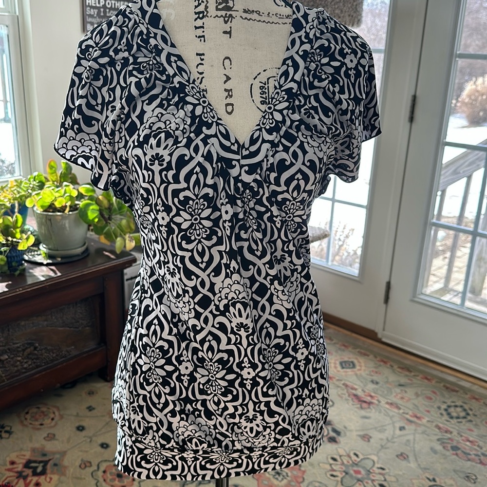 INC SPLIT SHOULDER BLOUSE SIZE M